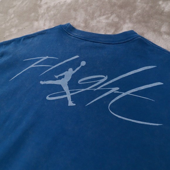 Air Jordan Blue Short Sleeve Flight Jumpman Graphic Front Back T Shirt Men's XXL - Picture 3 of 9